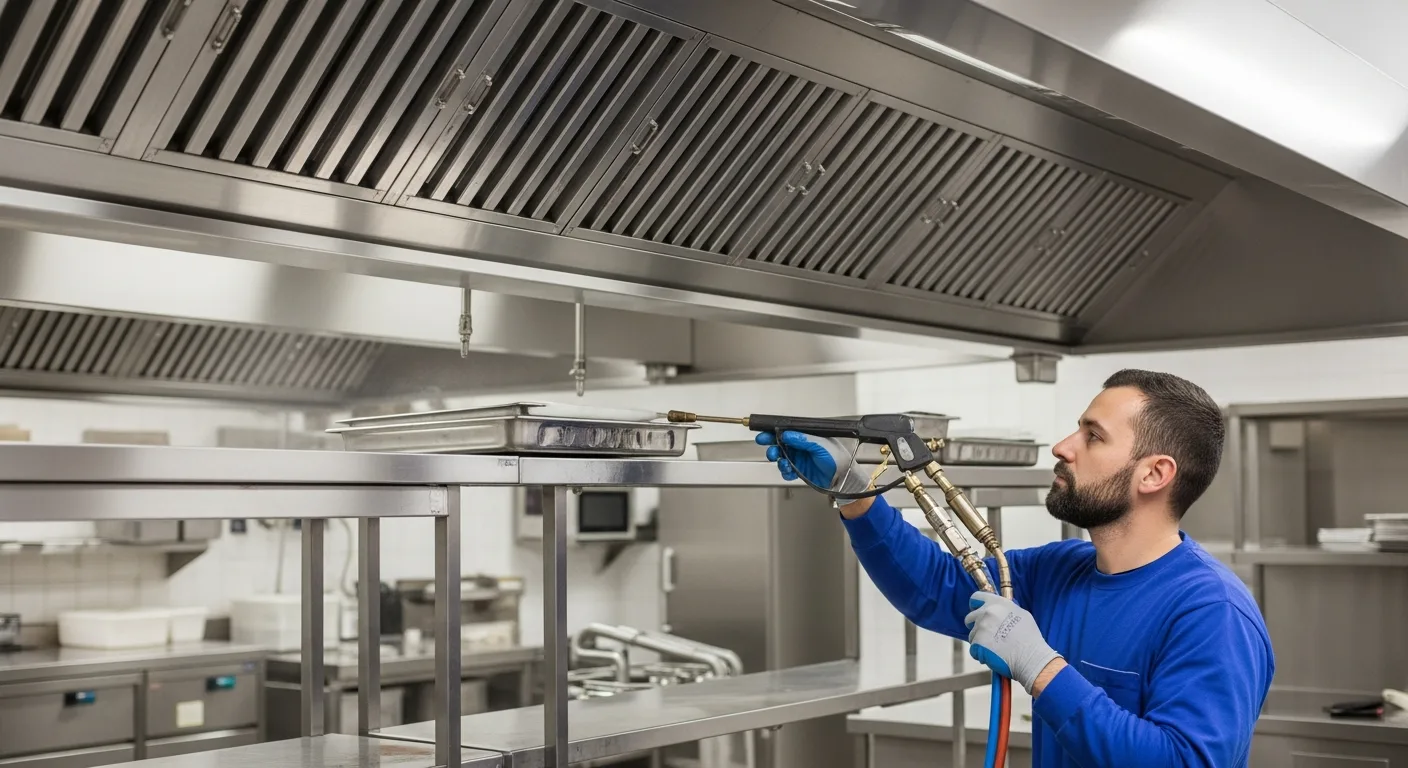 Professional kitchen canopy cleaning technician Pembrokeshire West Wales